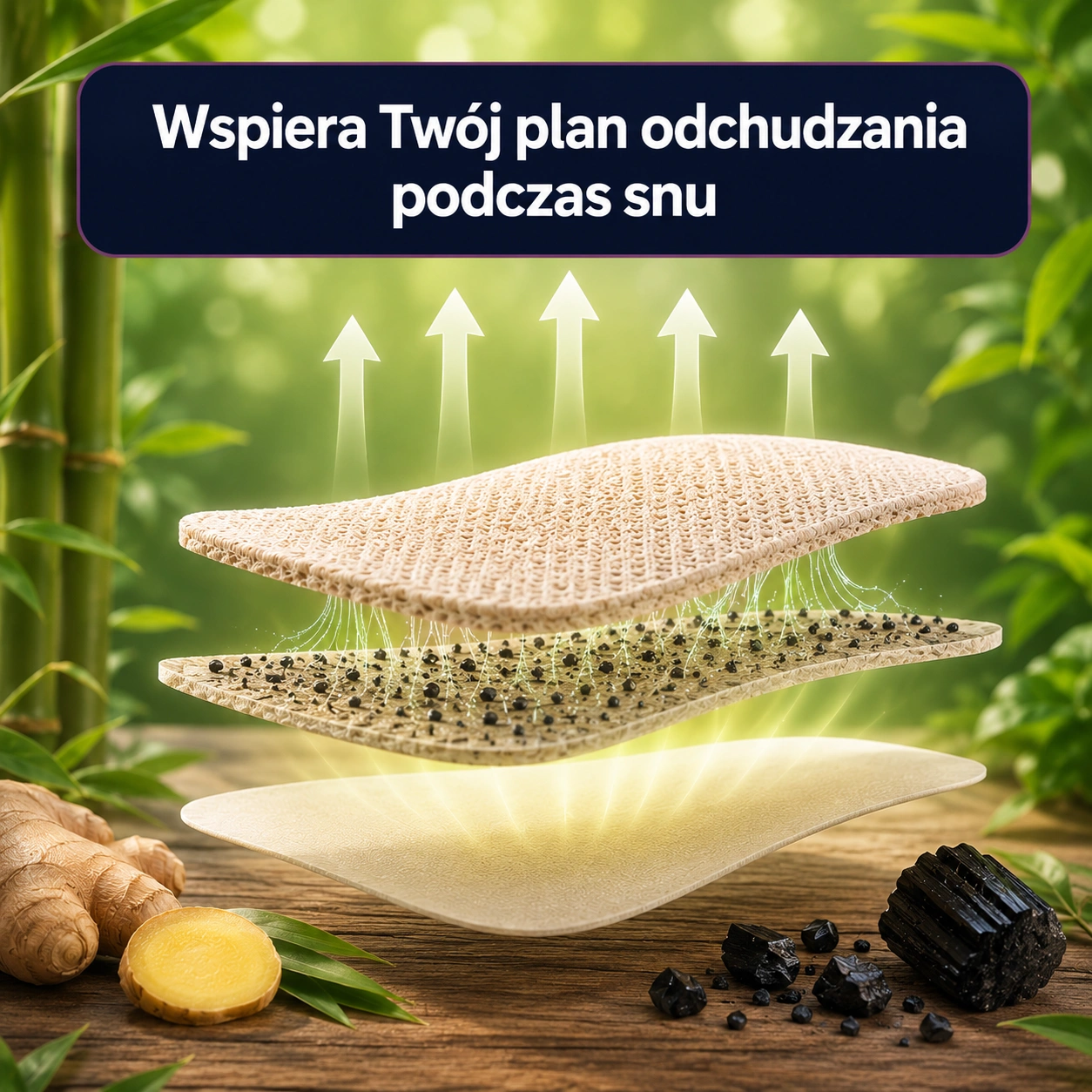 Budowa plastra SlimNight ze składnikami pochodzenia naturalnego